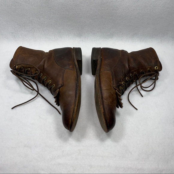 Justin Boots Brown Lace Up 4833 7B - Picture 6 of 11